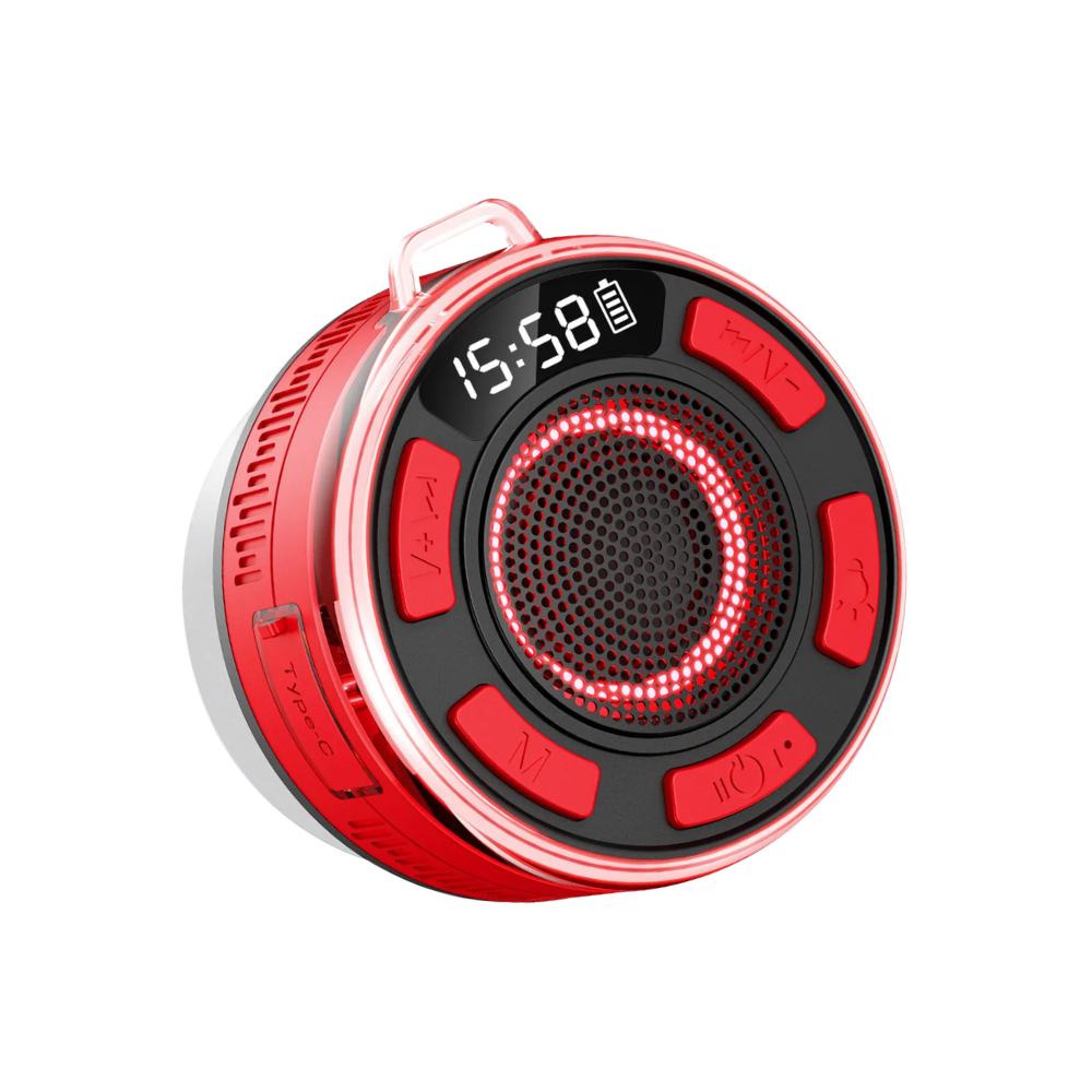 Potente equipo de sonido para el baño -Rojo - Ozerty