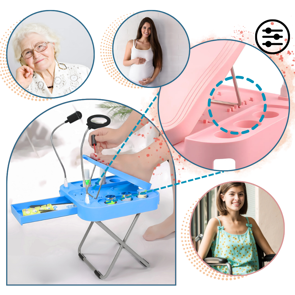 Reposapiés ergonómico con LED para pedicura - Ozerty