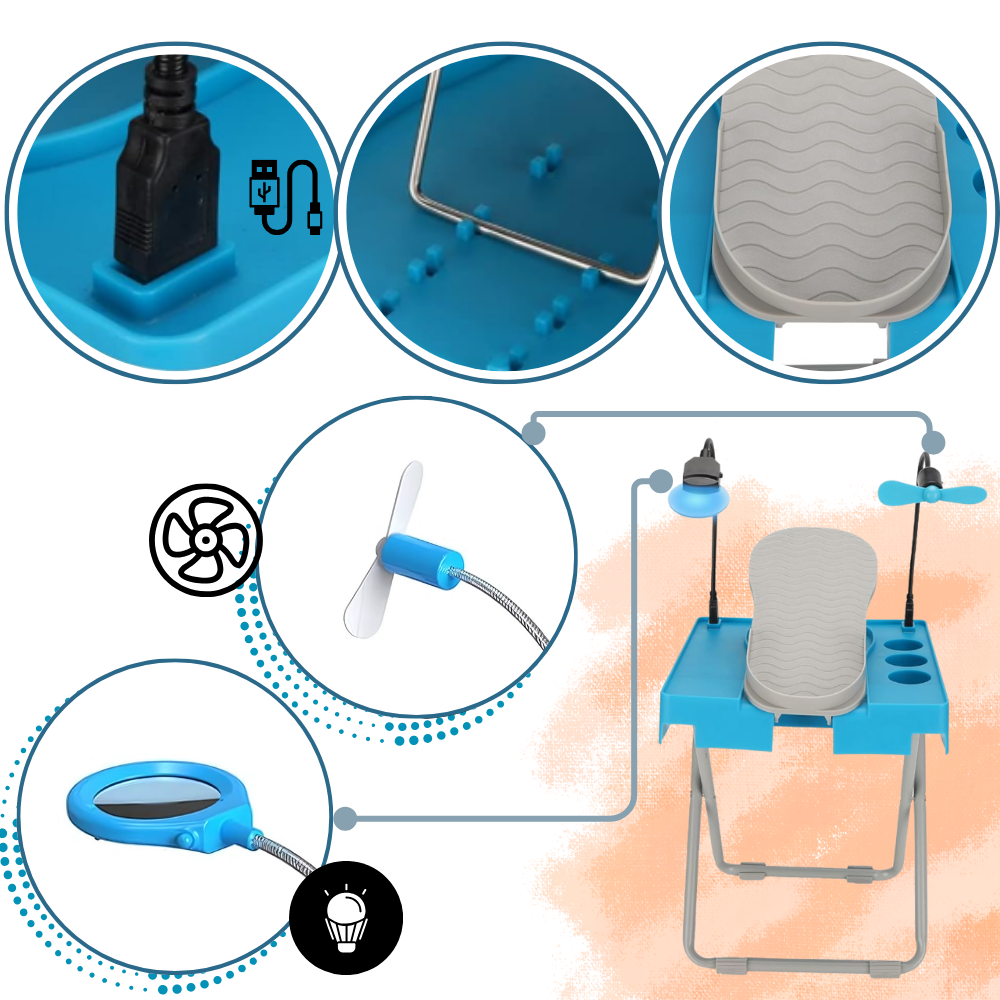 Reposapiés ergonómico con LED para pedicura - Ozerty