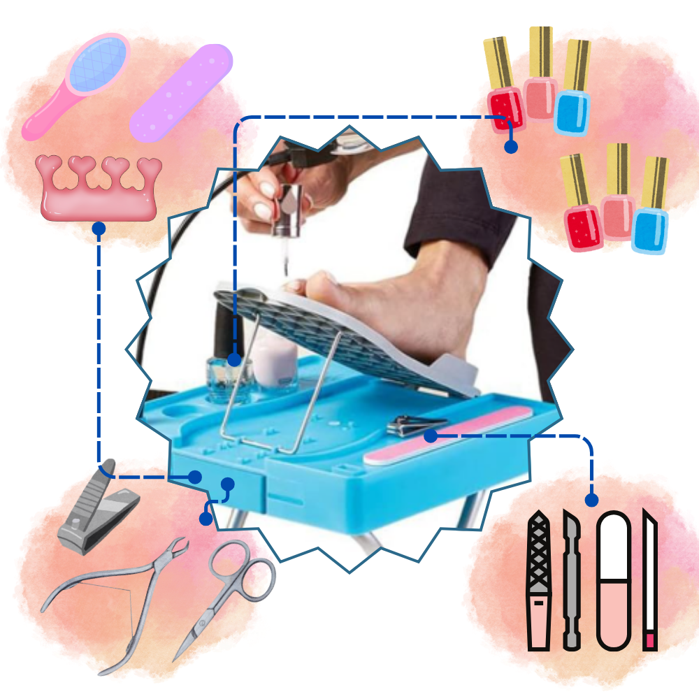 Reposapiés ergonómico con LED para pedicura - Ozerty