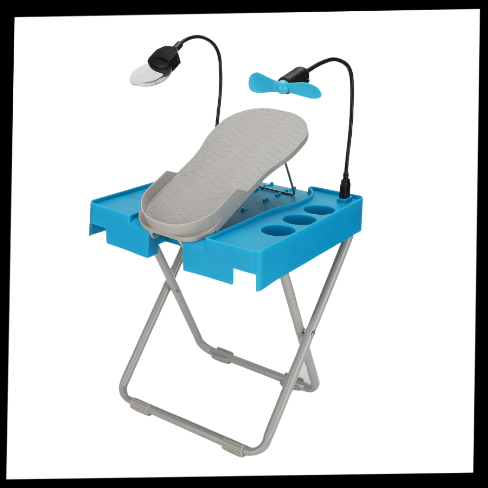 Reposapiés ergonómico con LED para pedicura - Ozerty