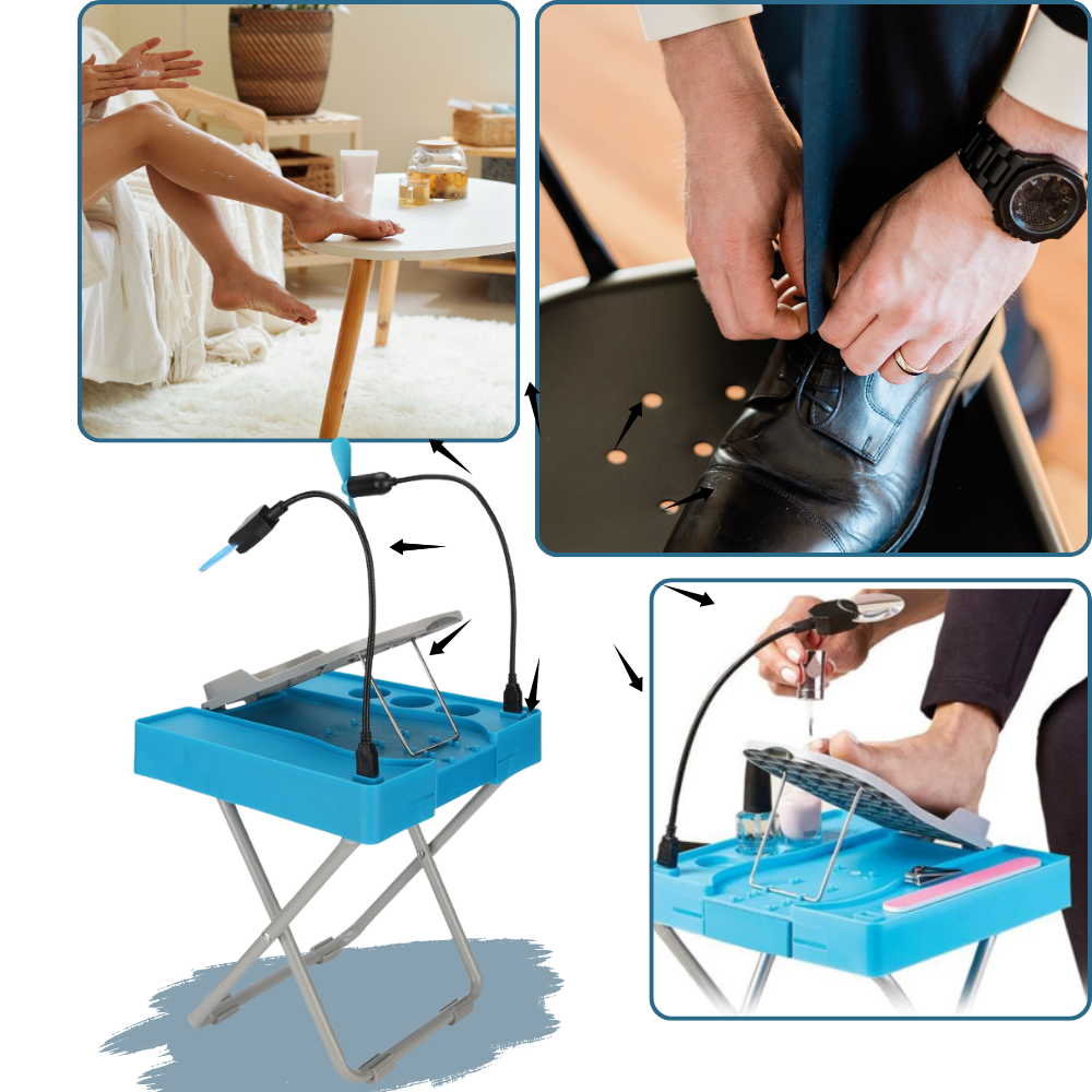 Reposapiés ergonómico con LED para pedicura - Ozerty