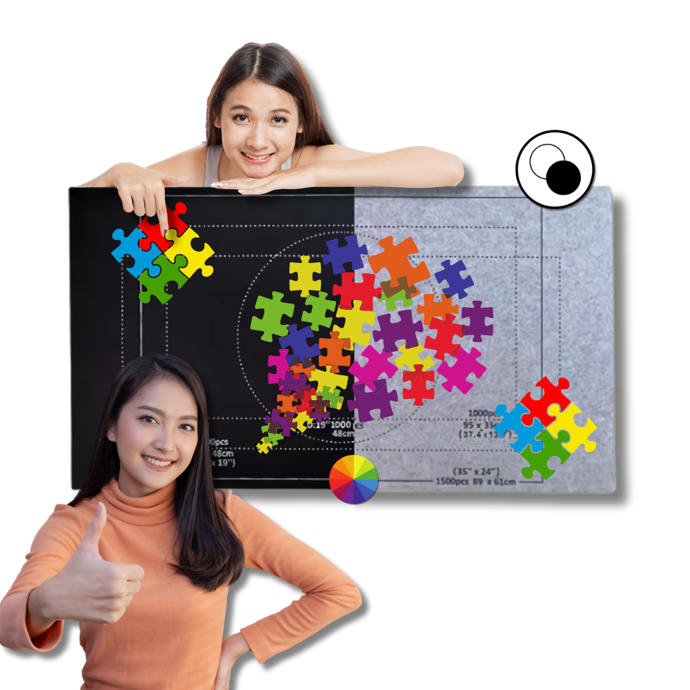 Alfombrilla enrollable de fieltro para puzzles - Ozerty