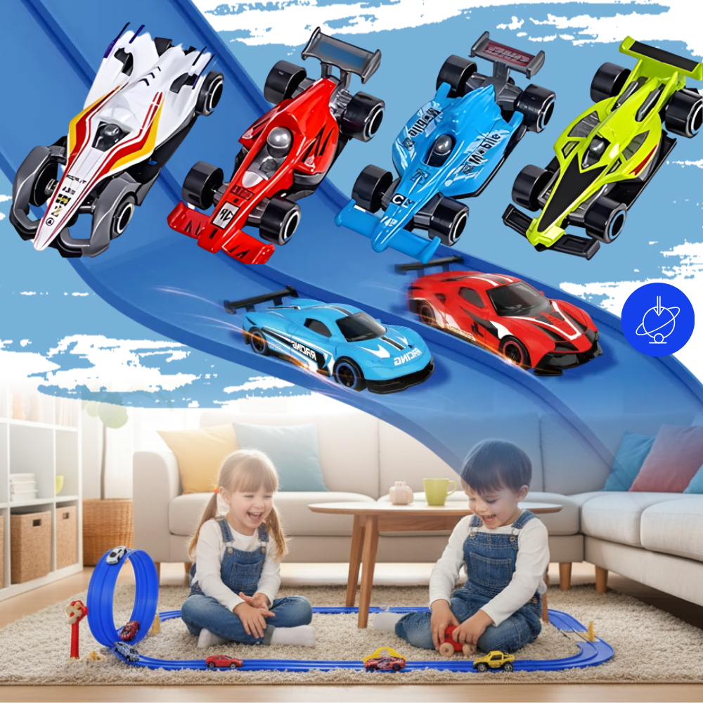 Pista de coches flexible de 2 carriles - Ozerty