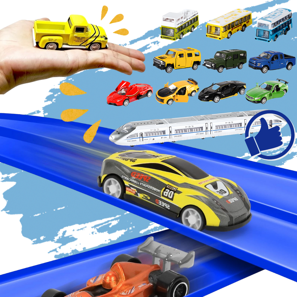 Pista de coches flexible de 2 carriles - Ozerty