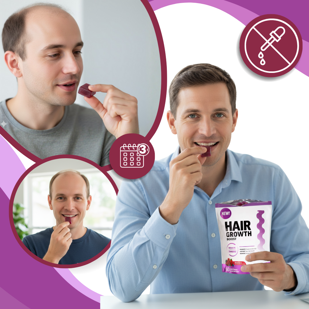 Gominolas de biotina para el cabello con sabor afrutado - Ozerty