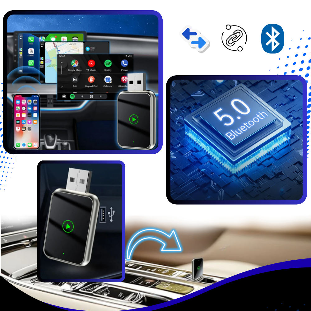 Carplay inalámbrico funcional y práctico - Ozerty