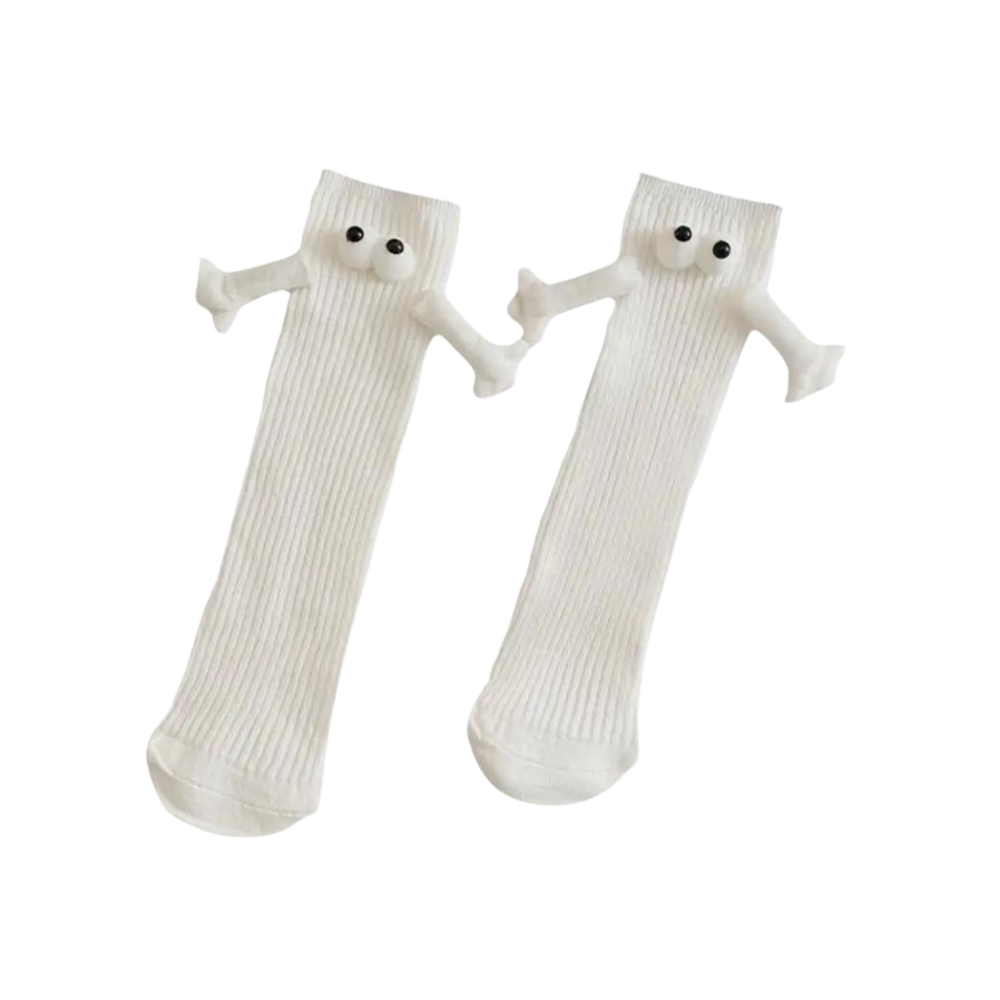 Calcetines con manitas magnéticas
-Blanco/Talla única - Ozerty
