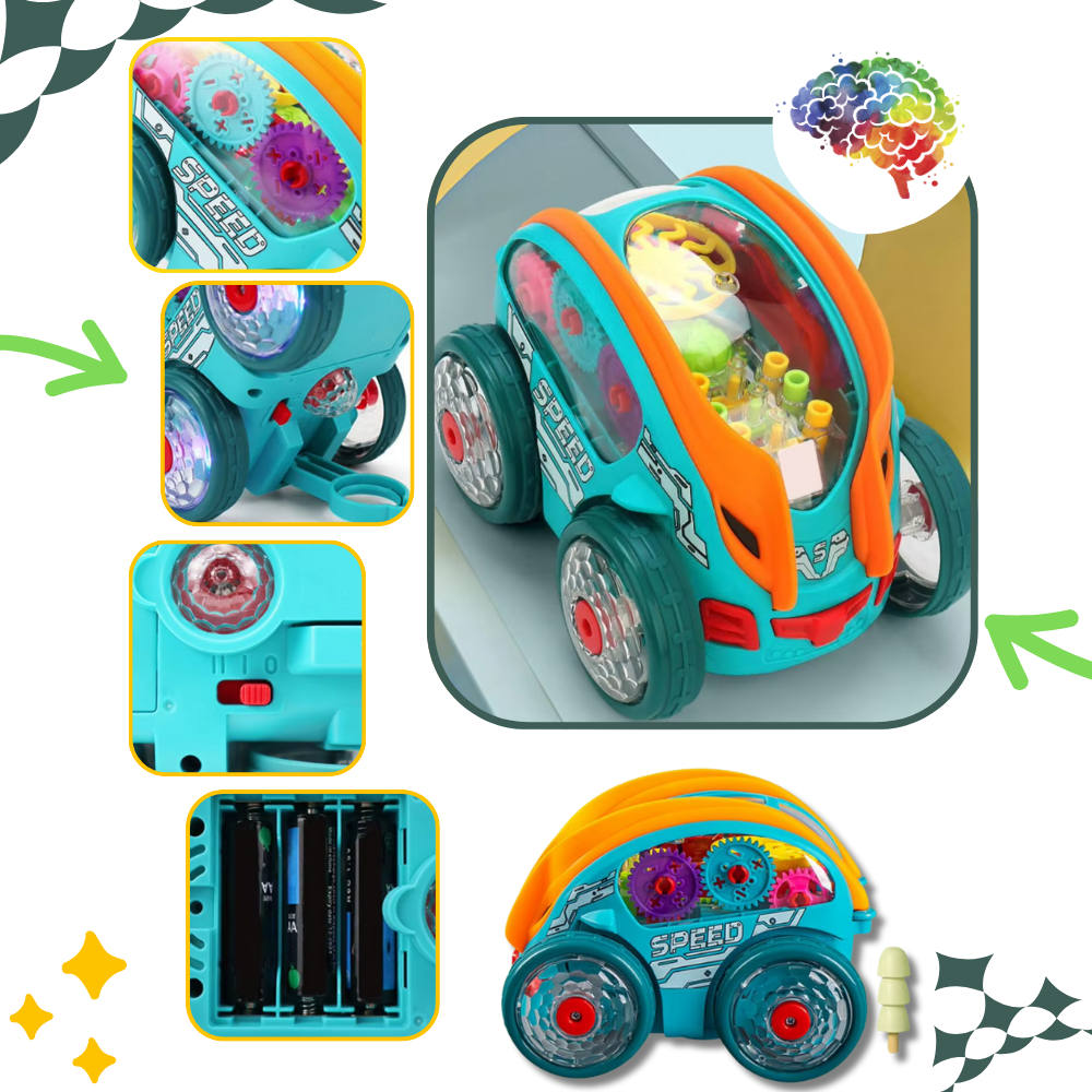 Coche de juguete propulsado por engranajes - Ozerty