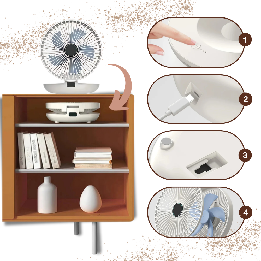 Ventilador portátil con flujo de aire suave
- Ozerty