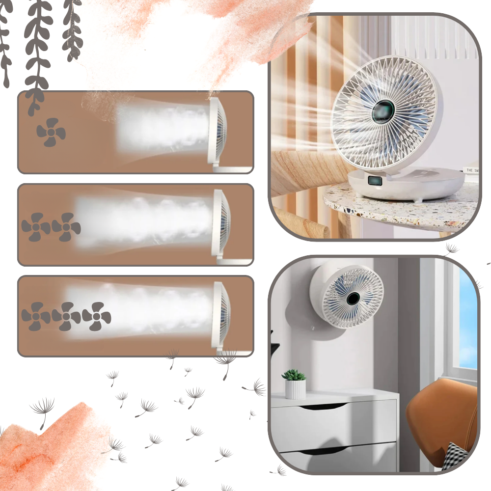 Ventilador portátil con flujo de aire suave
- Ozerty
