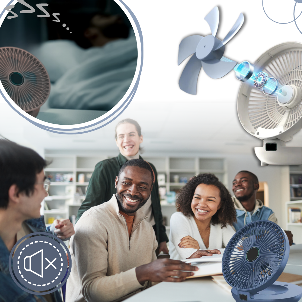 Ventilador portátil con flujo de aire suave
- Ozerty