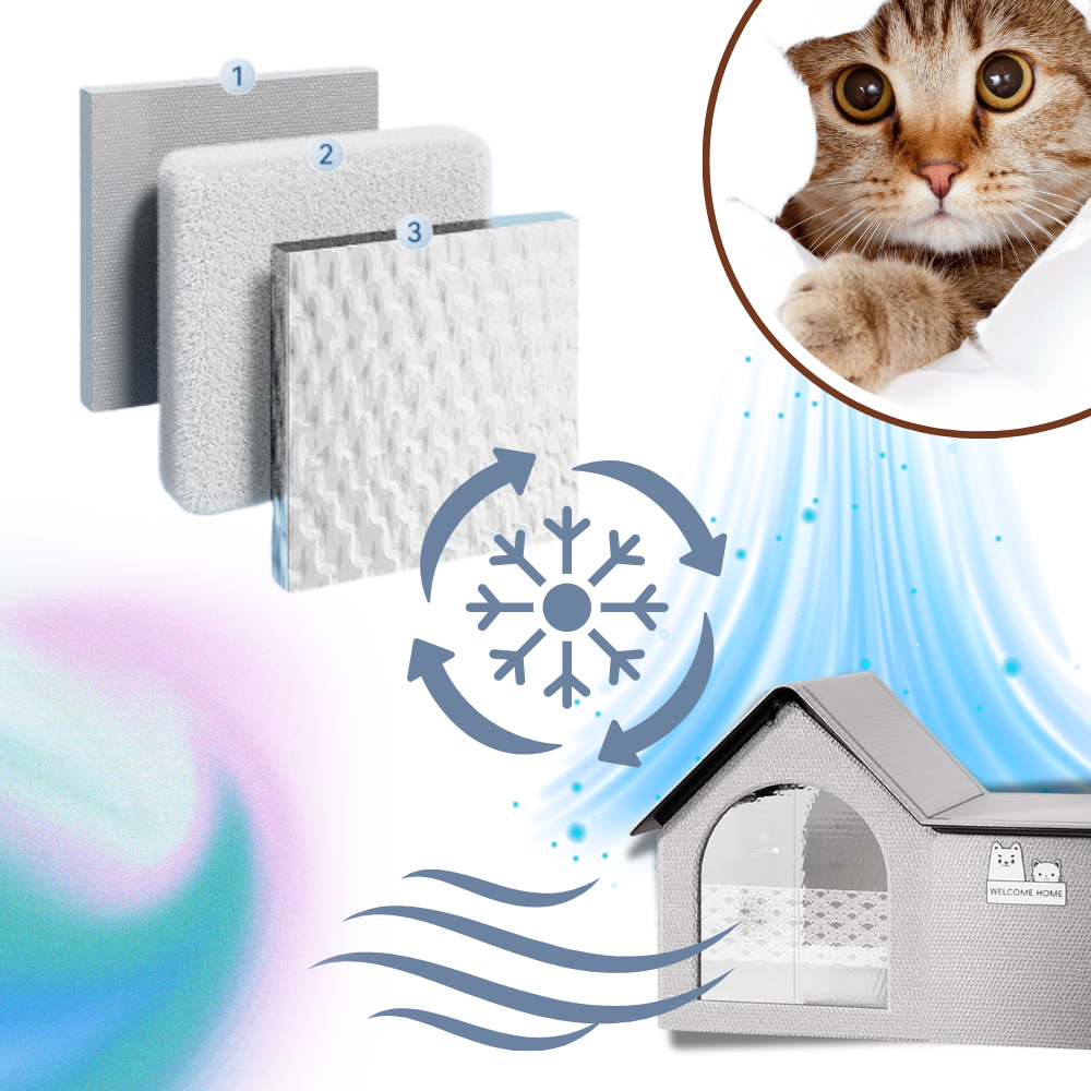 Casa para gatos con aislamiento término y refrigeración
- Ozerty