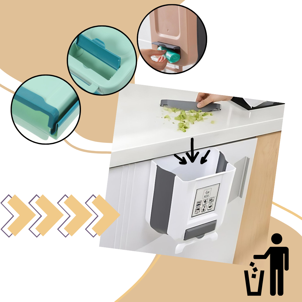 Cubo de basura plegable de gran capacidad - Ozerty