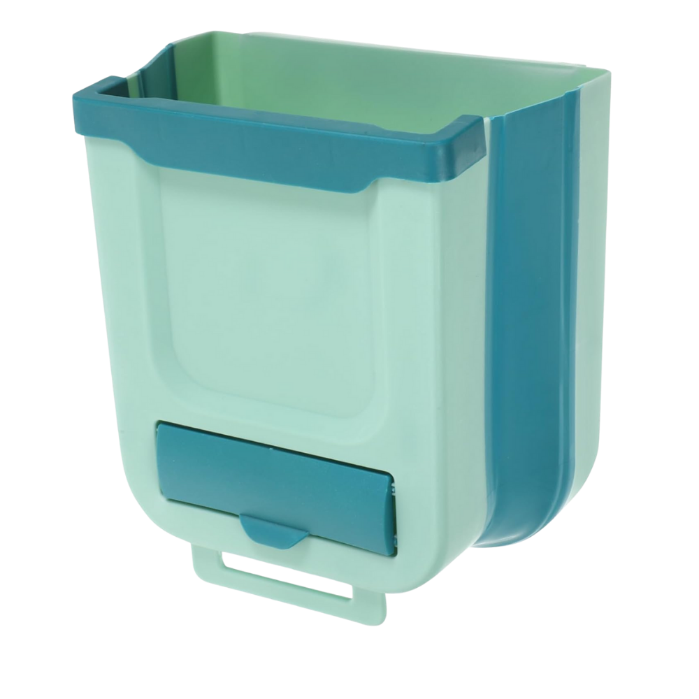 Cubo de basura plegable de gran capacidad -Verde - Ozerty