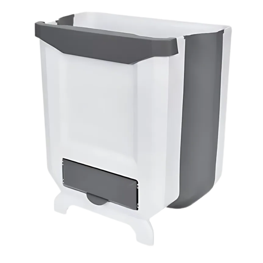 Cubo de basura plegable de gran capacidad -Blanco - Ozerty