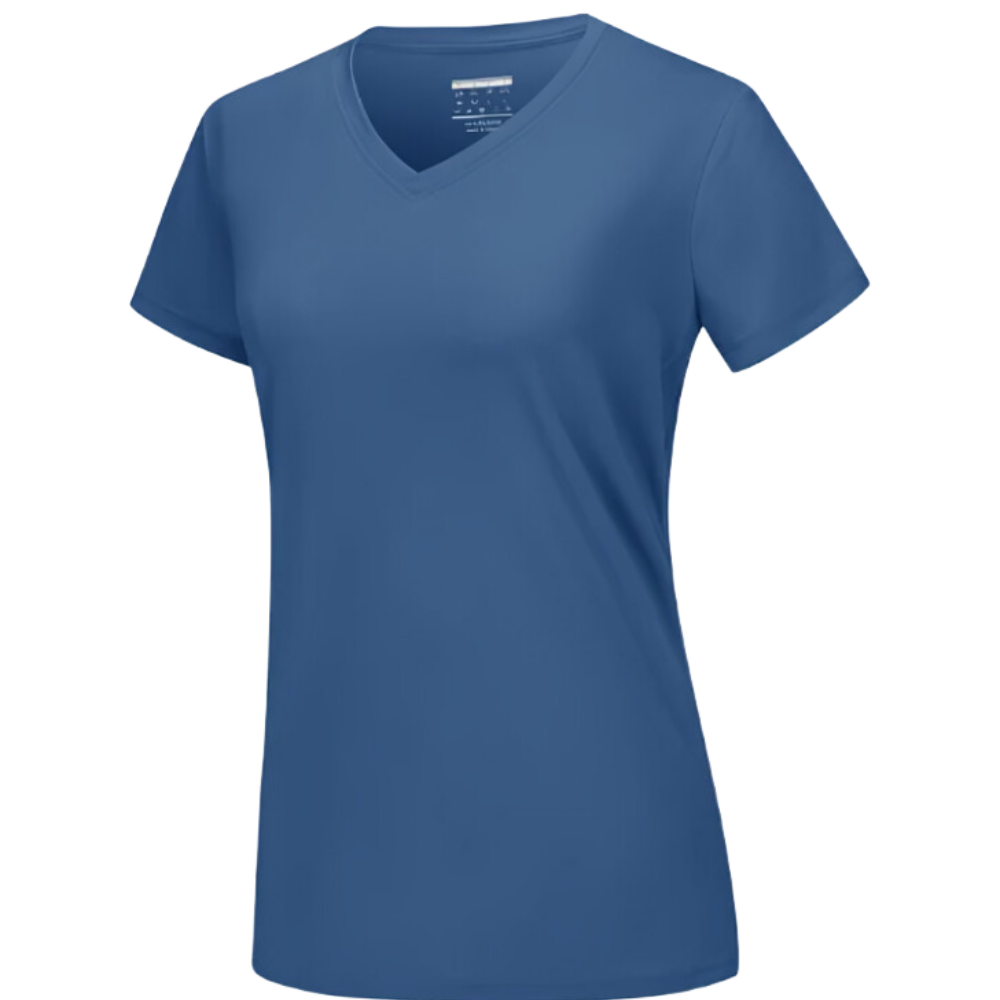 Camiseta de refrigeración instantánea para mujer con cuello de pico
-Azul Gris - Ozerty