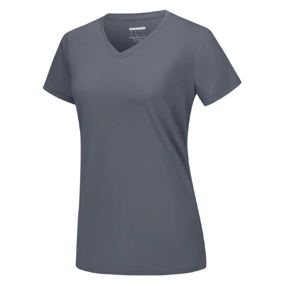 Camiseta de refrigeración instantánea para mujer con cuello de pico
-Gris oscuro - Ozerty