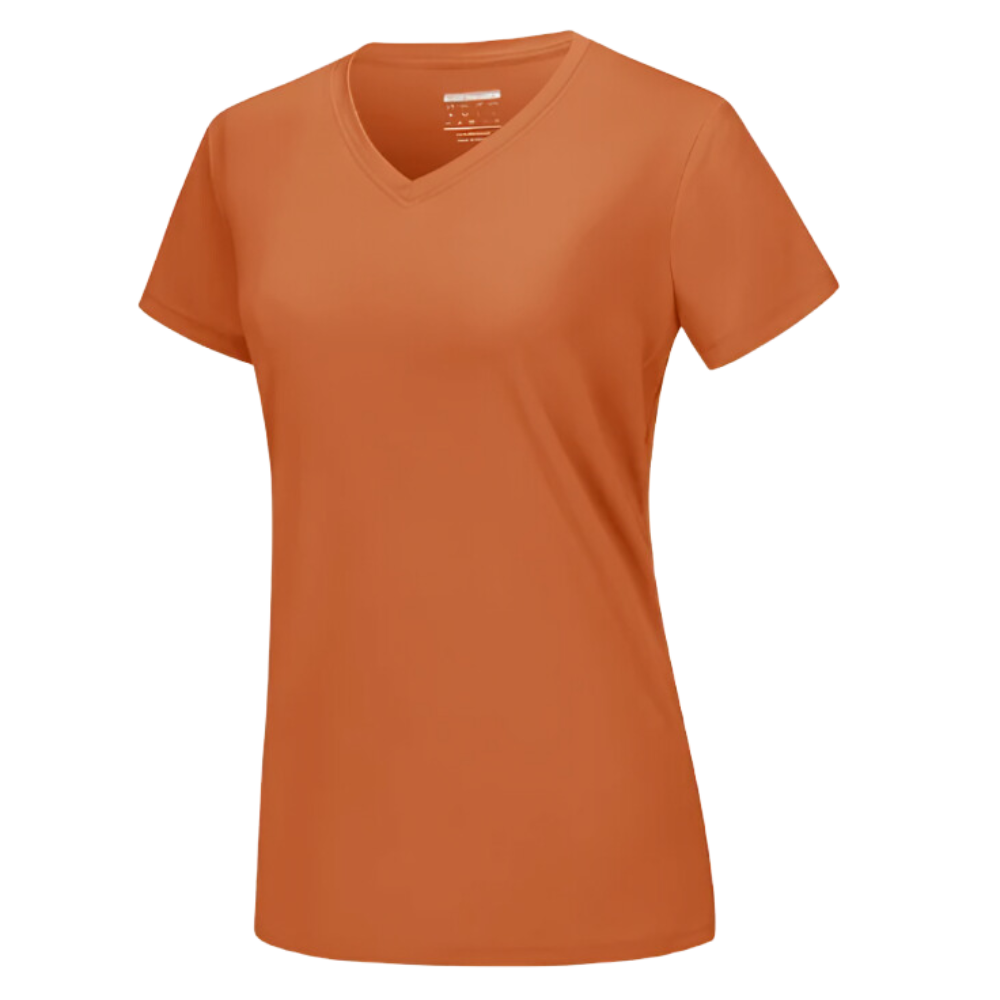 Camiseta de refrigeración instantánea para mujer con cuello de pico
-Naranja oscuro - Ozerty