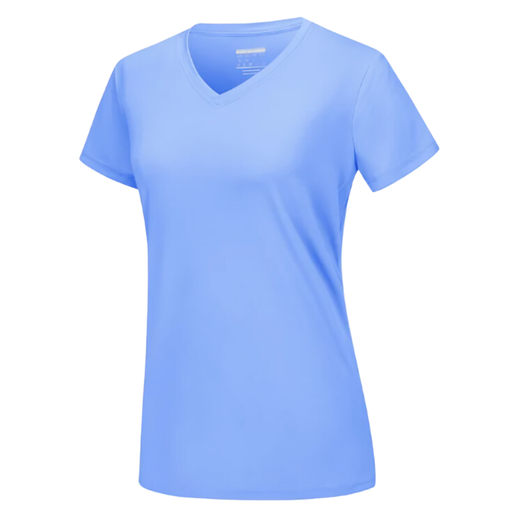 Camiseta de refrigeración instantánea para mujer con cuello de pico
-Azul claro - Ozerty
