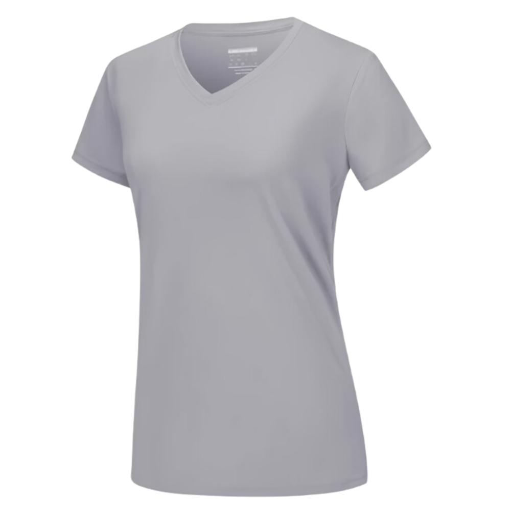 Camiseta de refrigeración instantánea para mujer con cuello de pico
-Gris claro - Ozerty