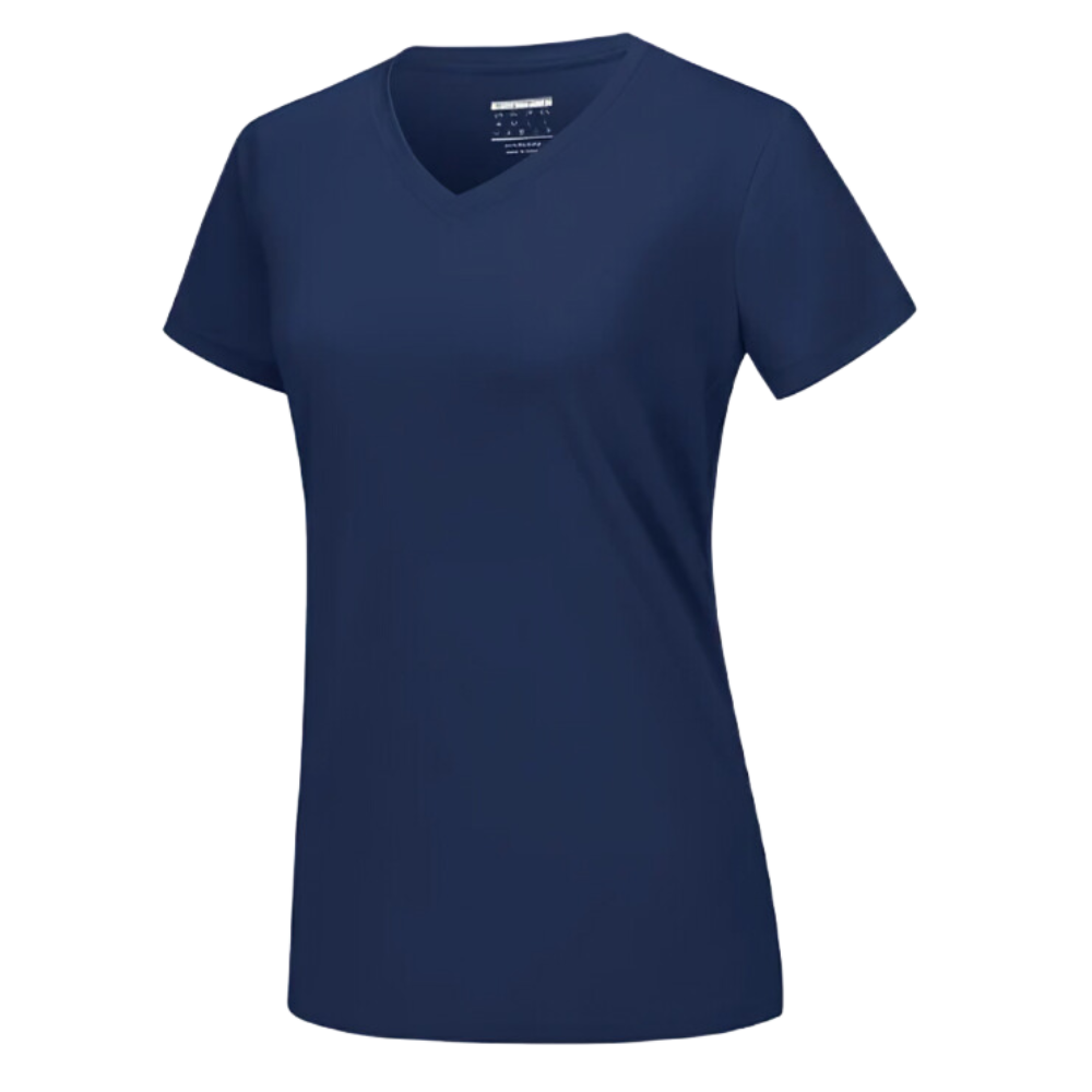 Camiseta de refrigeración instantánea para mujer con cuello de pico
-Azul marino - Ozerty