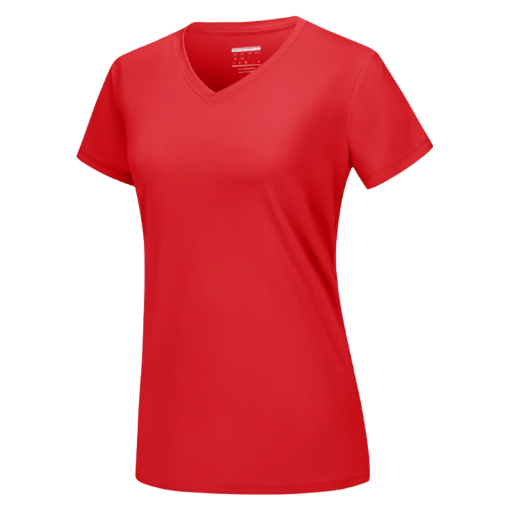 Camiseta de refrigeración instantánea para mujer con cuello de pico
-Rojo tomate - Ozerty