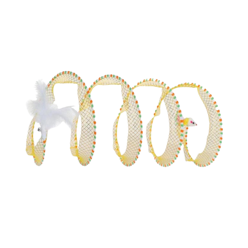 Túnel interactivo y compacto para gatos
-Rayas amarillas - Ozerty