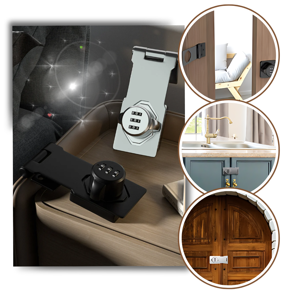 Cerradura de armario de instalación rápida y sin llave
- Ozerty