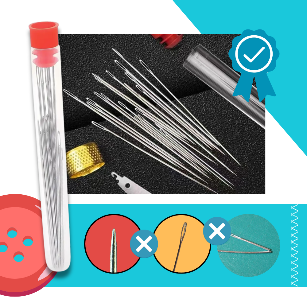 Kit de agujas de bordar de ojo grande - Ozerty