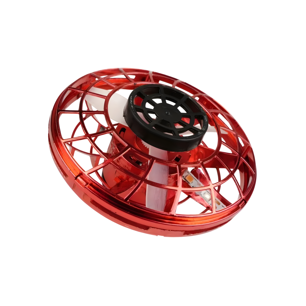Lanza el divertido mini dron giratorio UFO -Rojo - Ozerty