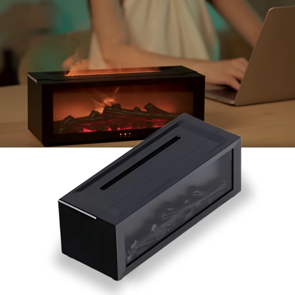 Difusor LED de aceites esenciales con aspecto de chimenea - Ozerty