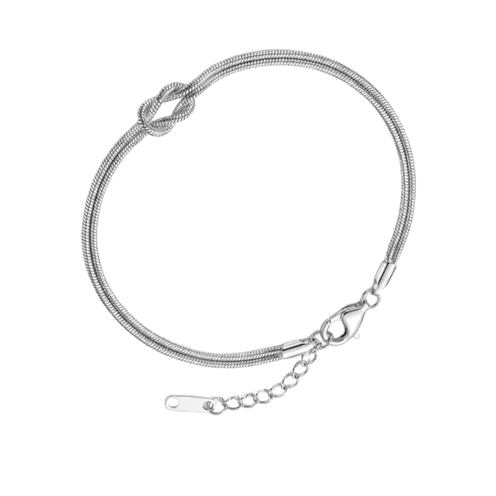 Collar y pulsera Love Knot -Plata - Ozerty