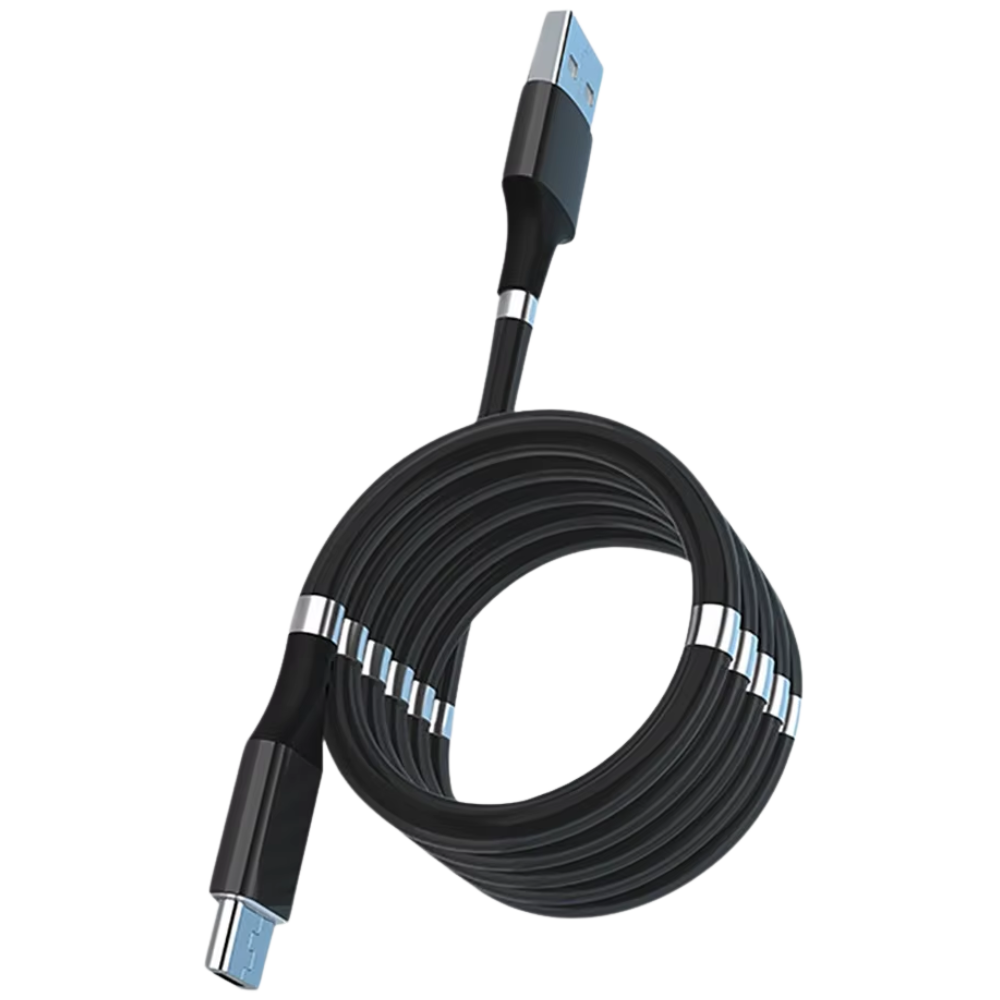 Cable USB flexible magnético -Negro - Ozerty