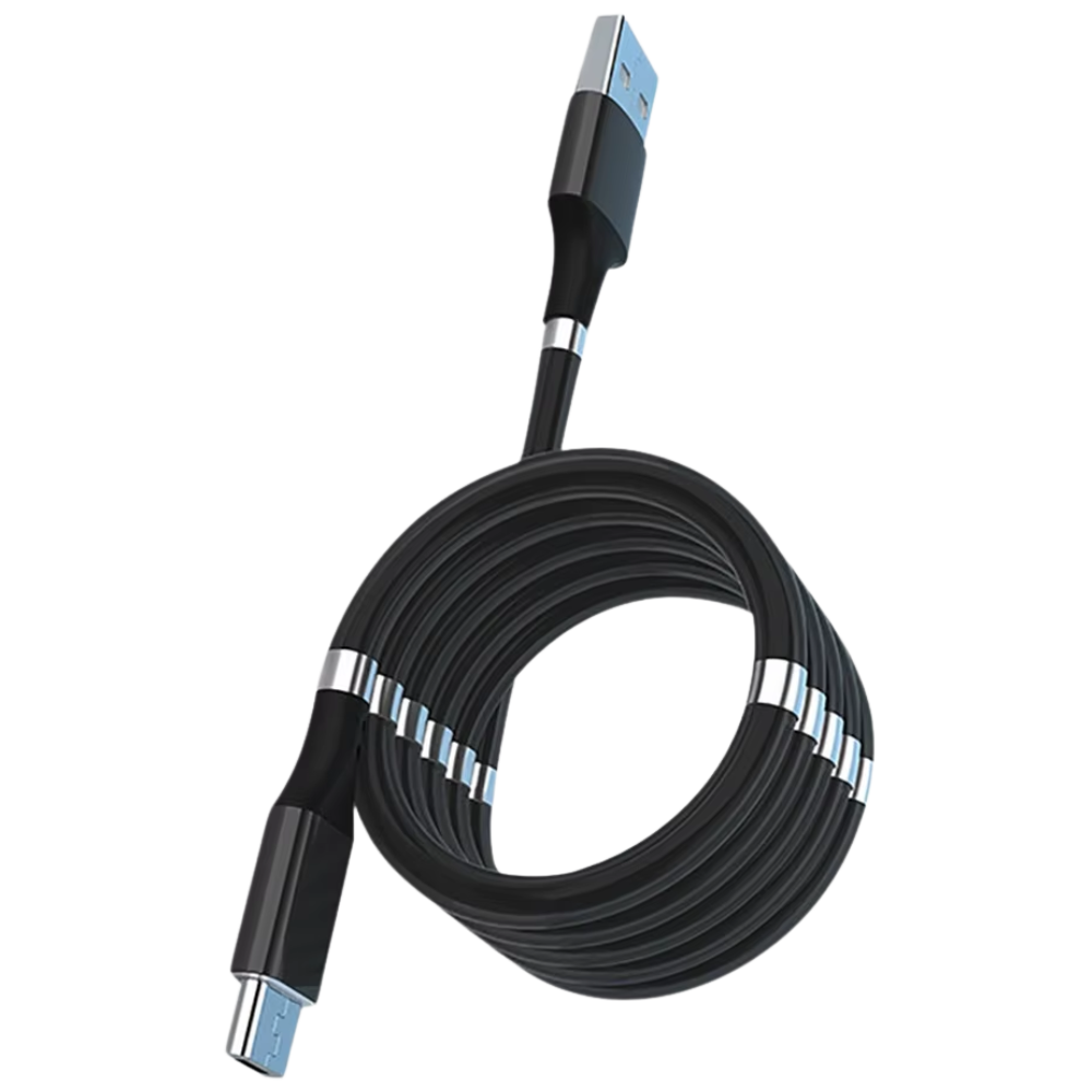 Cable USB flexible magnético -Negro - Ozerty