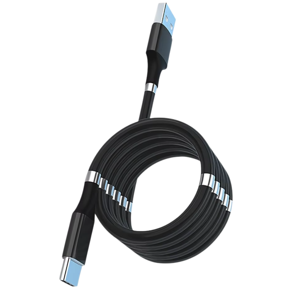 Cable USB flexible magnético -Negro - Ozerty