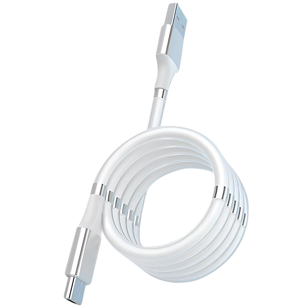 Cable USB flexible magnético -Blanco - Ozerty