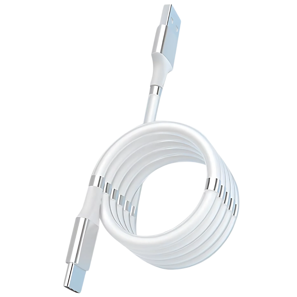 Cable USB flexible magnético -Blanco - Ozerty
