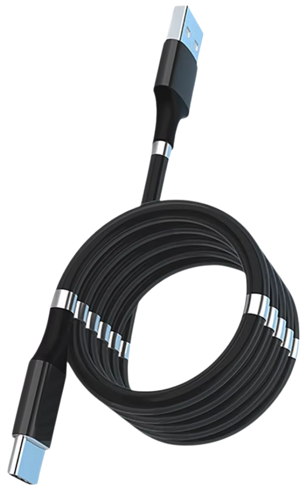 Cable USB flexible magnético -Negro - Ozerty