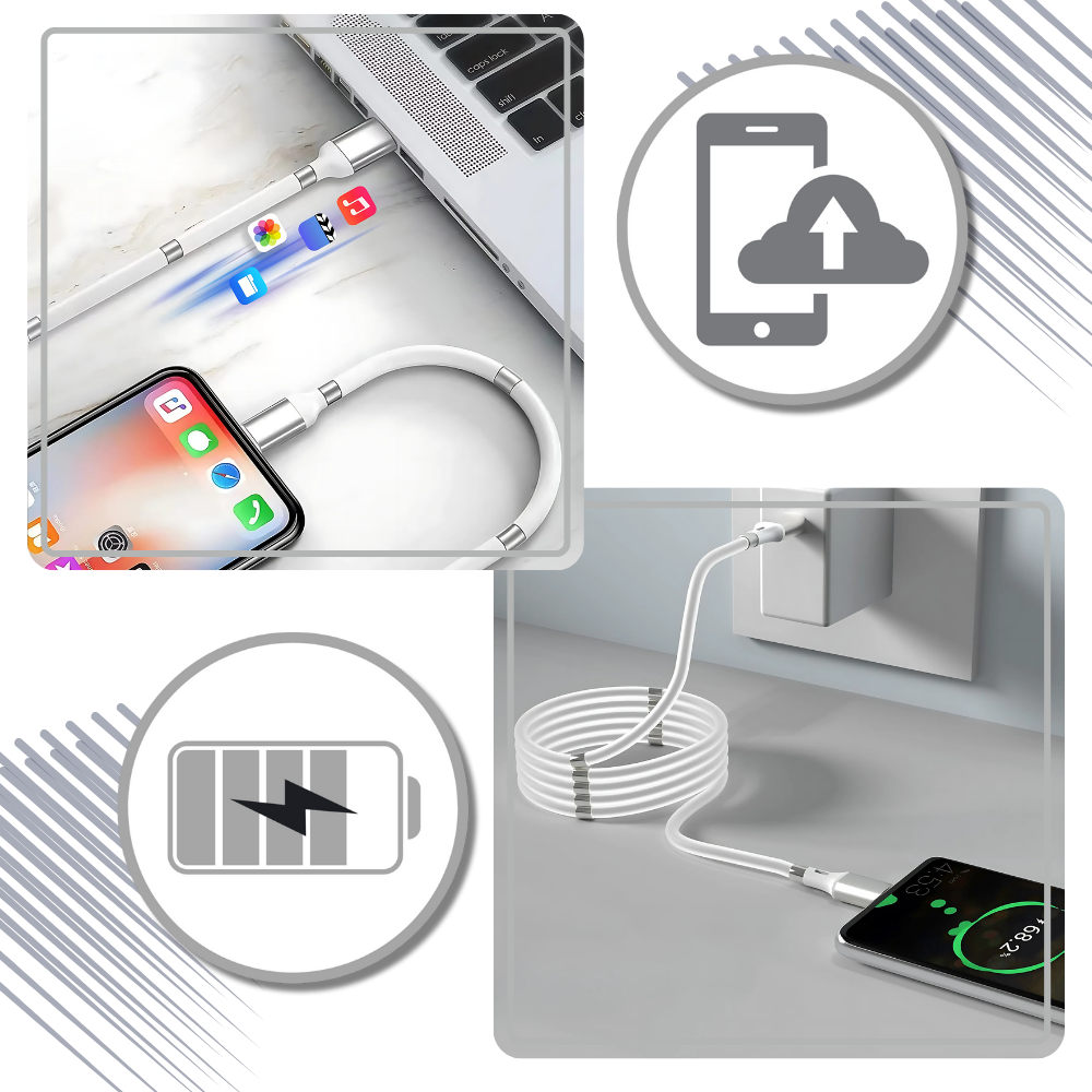 Cable USB flexible magnético - Ozerty