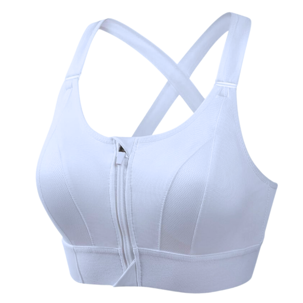 Sujetador deportivo con espalda cruzada y máxima sujeción -Blanco/SBlanco/MBlanco/LBlanco/XLBlanco/2XLBlanco/3XLBlanco/4XLBlanco/5XL - Ozerty