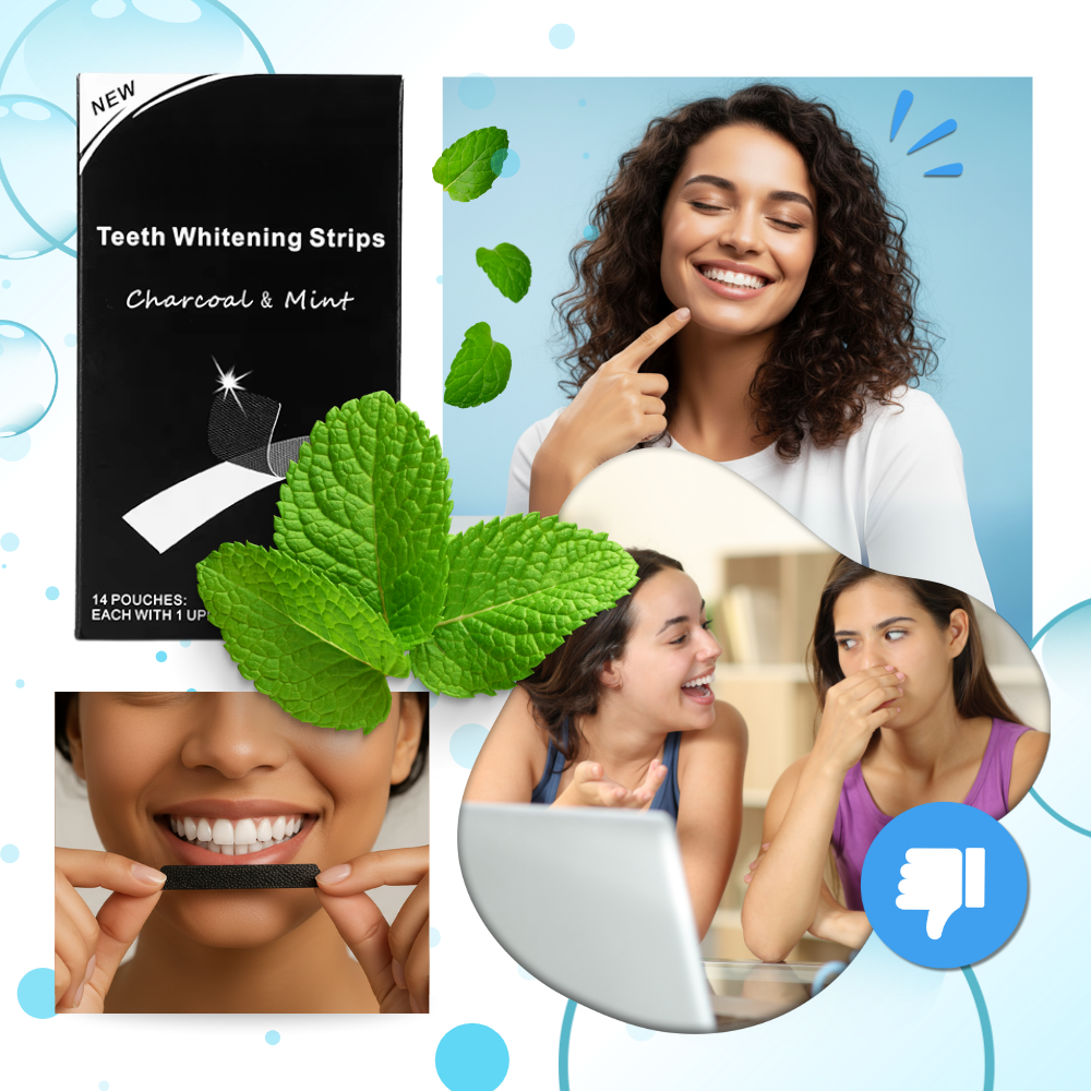 Tiras dentales de menta y carbón - Ozerty