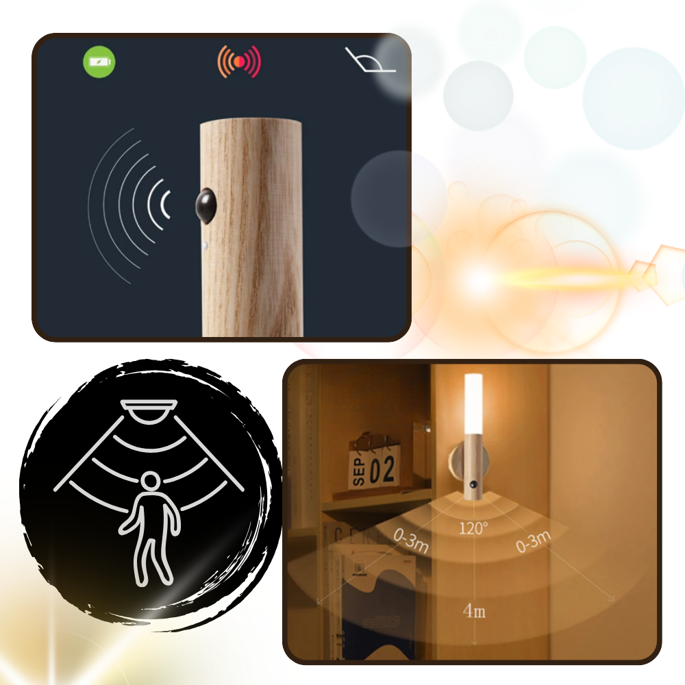 Lámpara recargable con forma de antorcha y sensor de movimiento - Ozerty