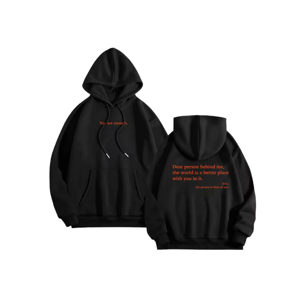 Sudadera holgada con capucha para mujeres -Negro - Ozerty