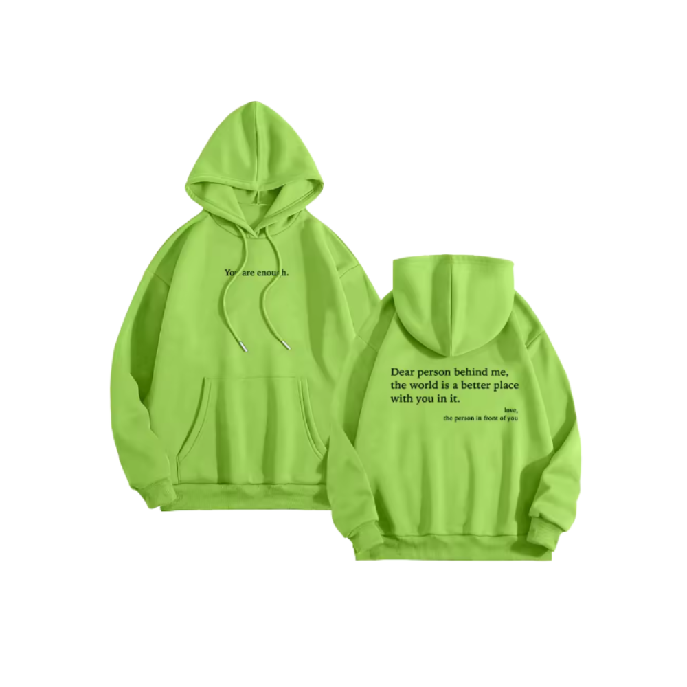 Sudadera holgada con capucha para mujeres -Verde - Ozerty