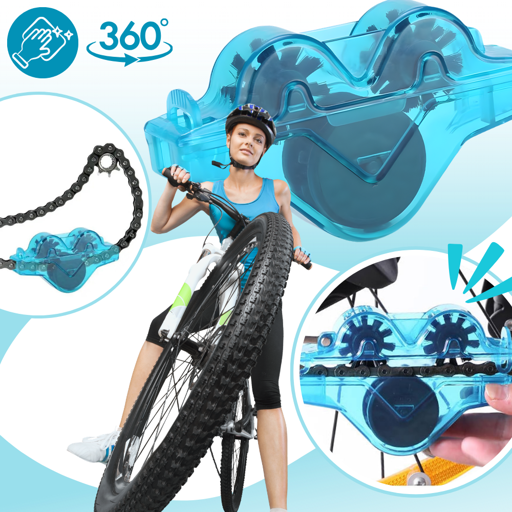 Limpiador de cadenas de bicicleta 360° sin ensuciar - Ozerty