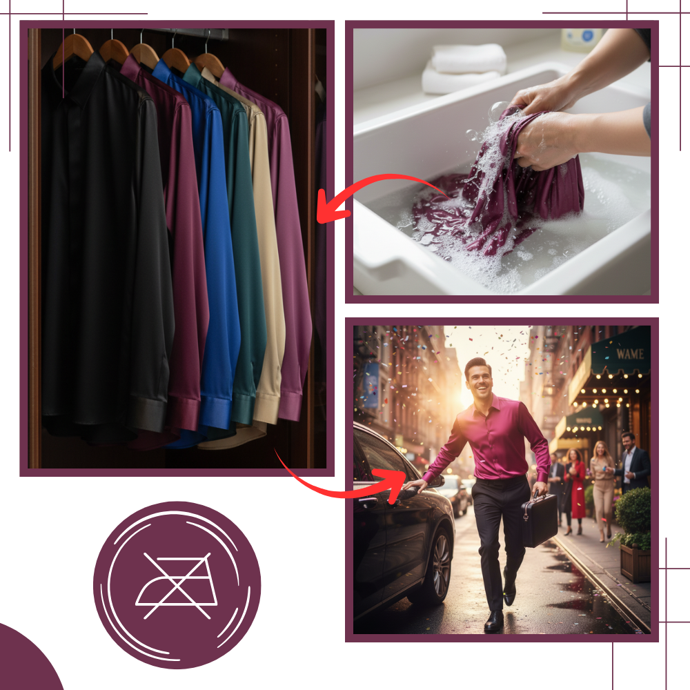 Polo de seda para hombre sin arrugas - Ozerty