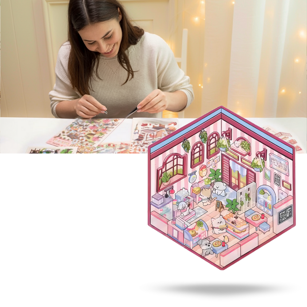 Pegatinas pastel de escenas 3D - Ozerty