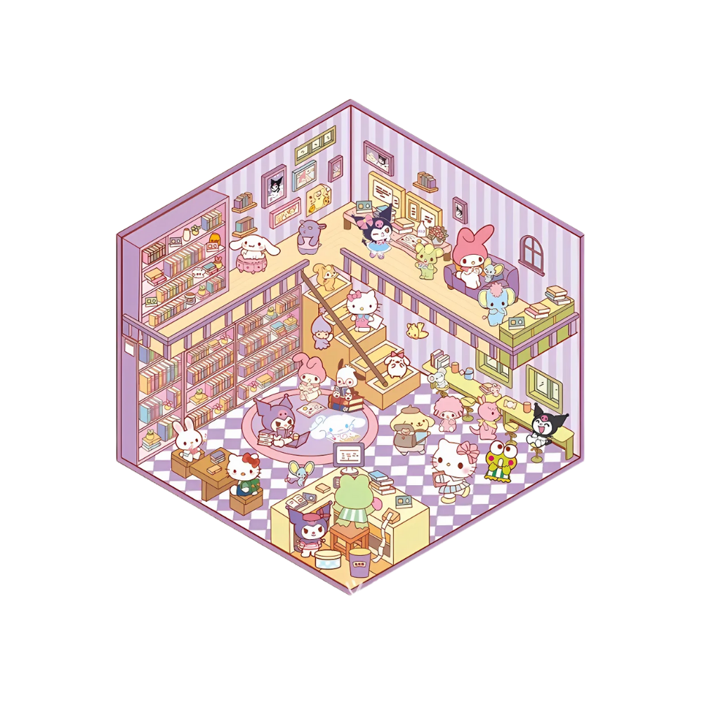 Pegatinas pastel de escenas 3D -Casa morada - Ozerty