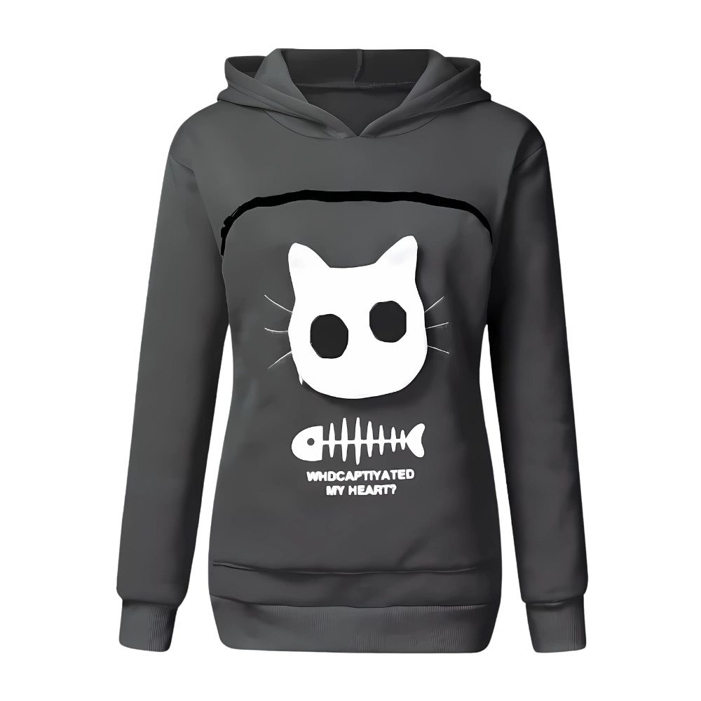 Sudadera con compartimento porta mascotas -Gris oscuro - Ozerty